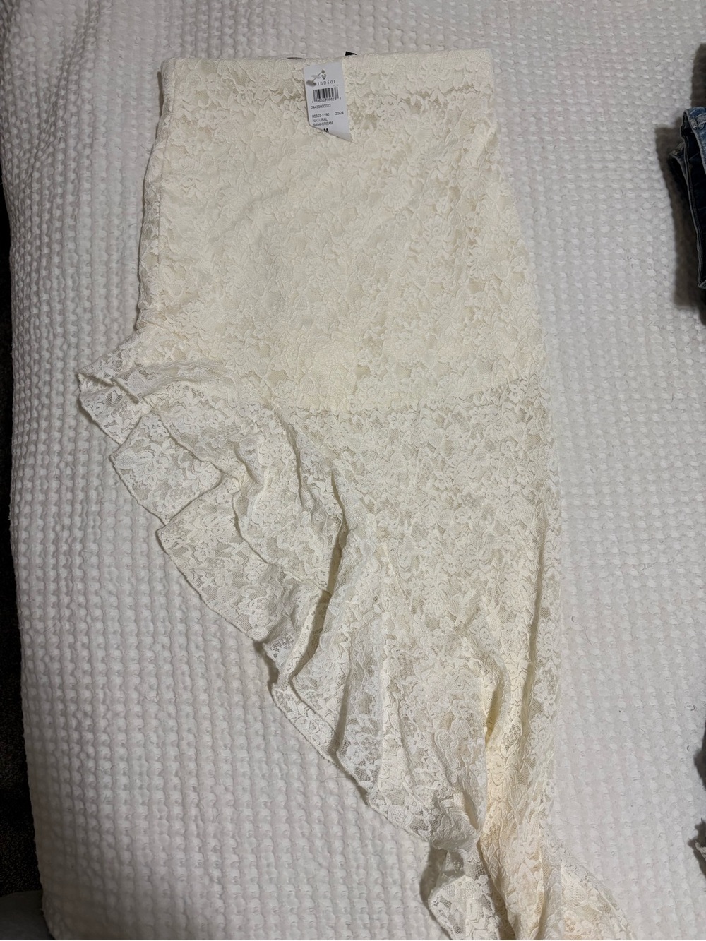 Windsor Ivory Lace Asymmetrical Ruffle Skirt